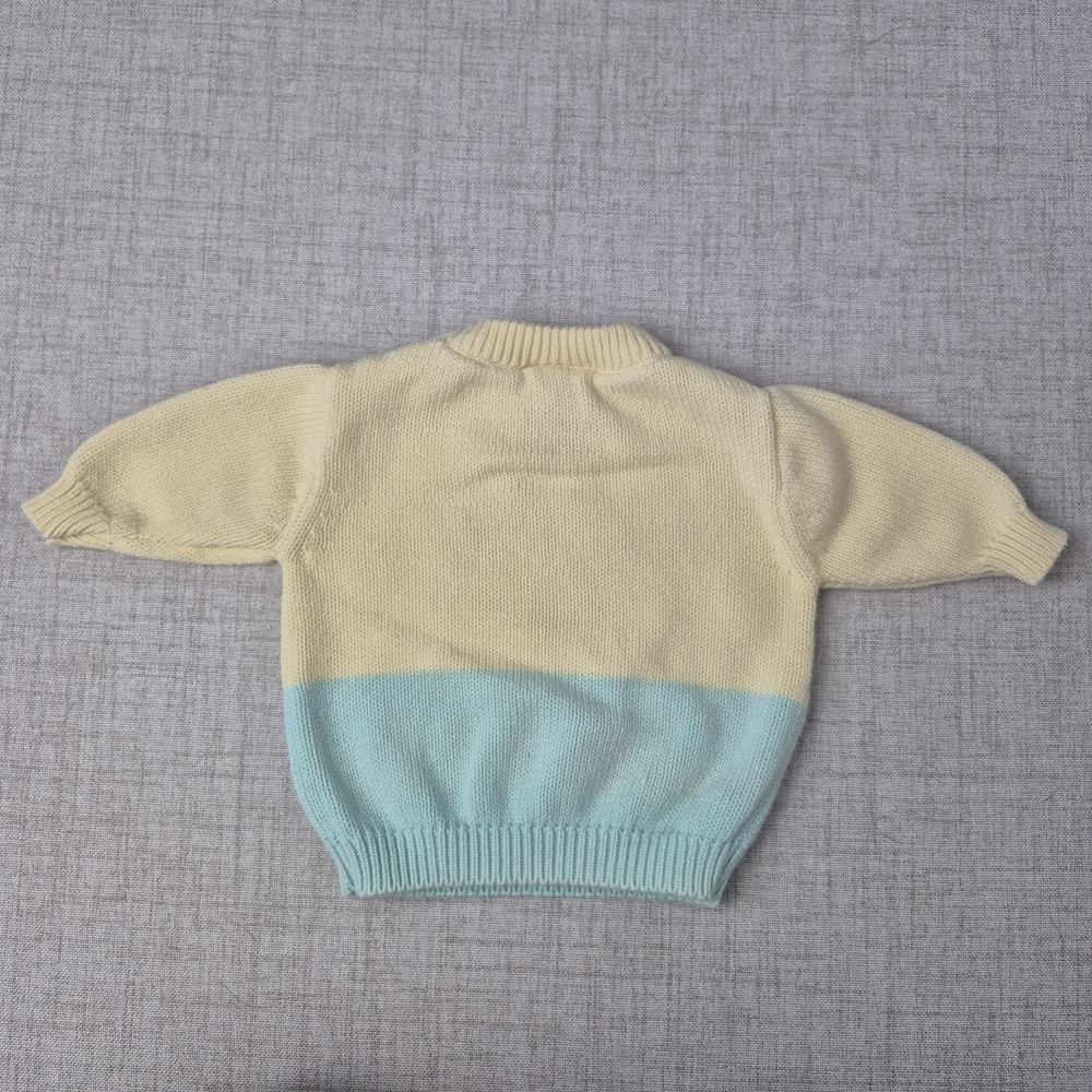 Y2K ​Vtg 2003 Carter’s Baby Giraffe Knit Sweater Cotton Pastel 0-3M - Picture 10 of 11